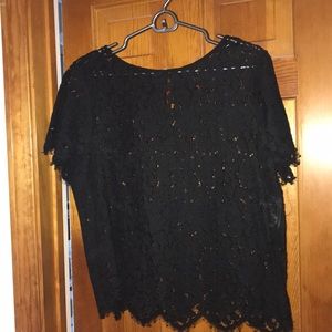 Black and lace t shirt blouse